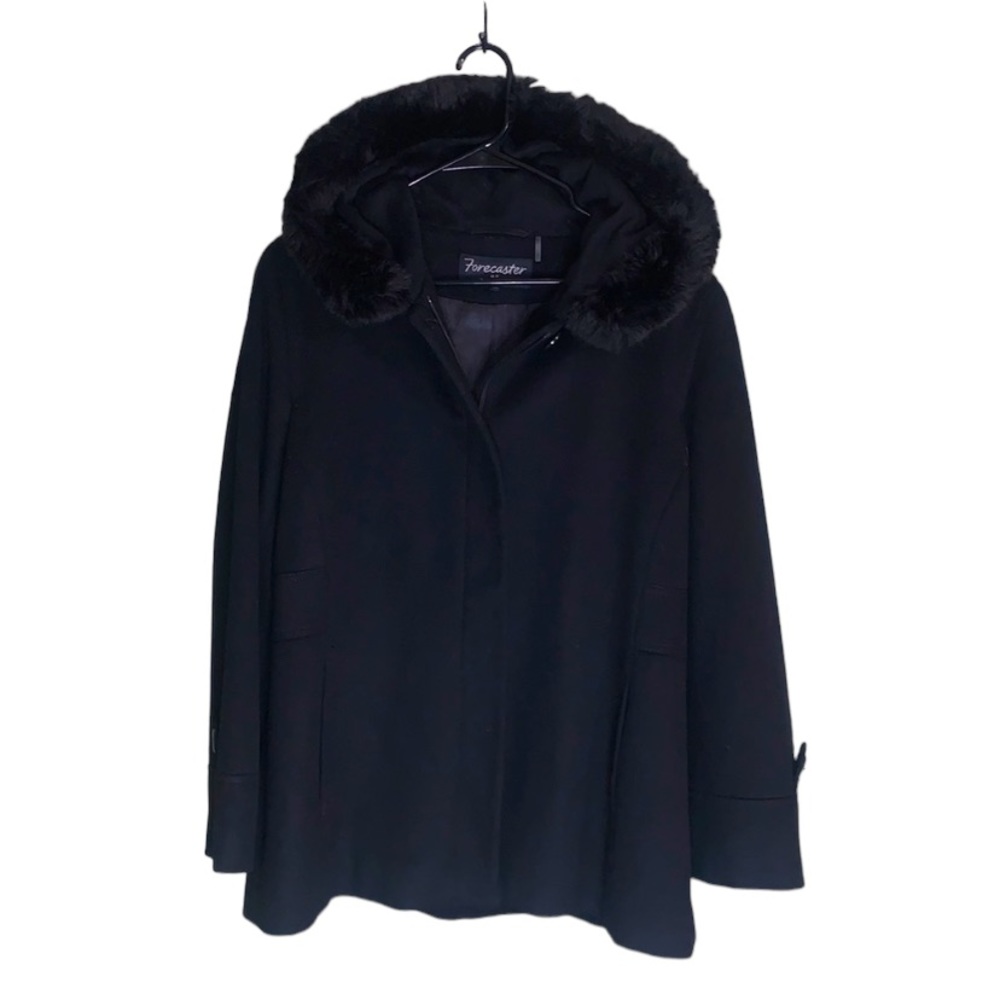 Vintage, Forecaster of Boston, Size 12, Women’s Black Faux Fur Coat
